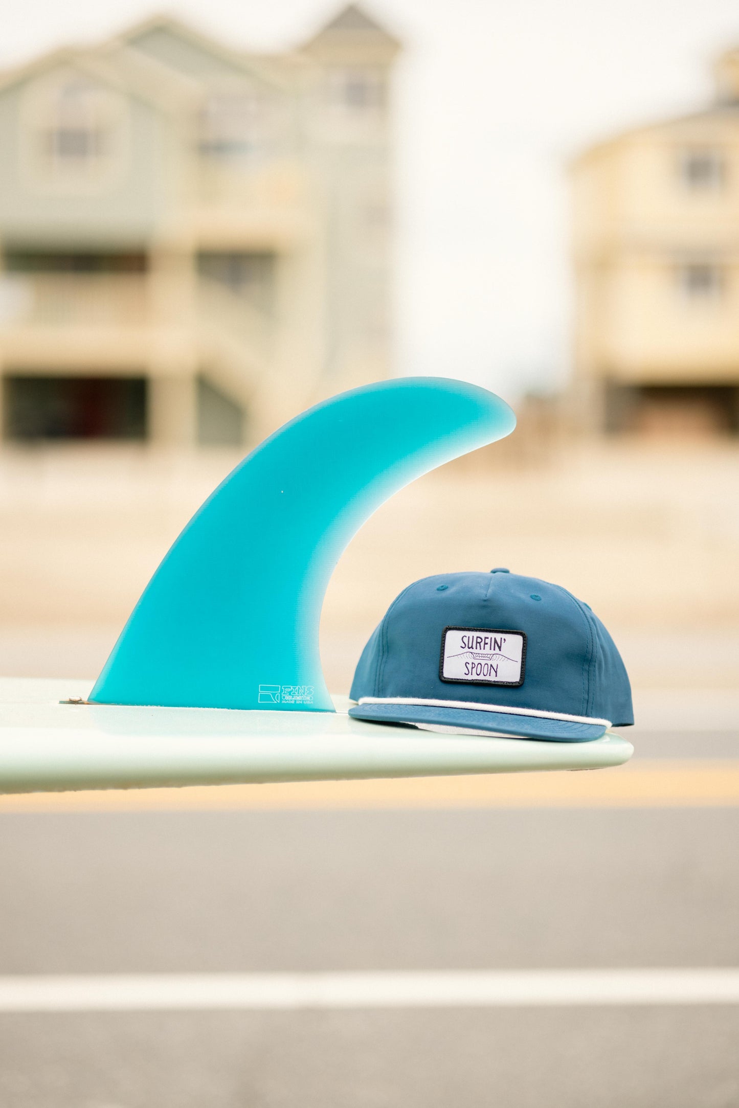 'Spoon Wave' Navy Flat Brim Hat