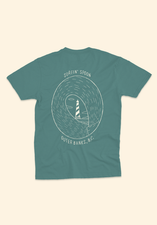 Dark Teal Spoon Lighthouse Tee