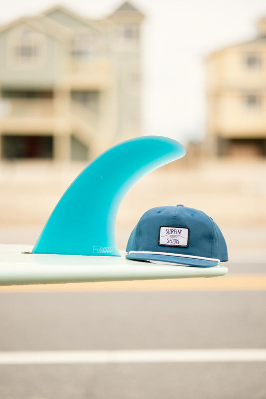'Spoon Wave' Navy Flat Brim Hat