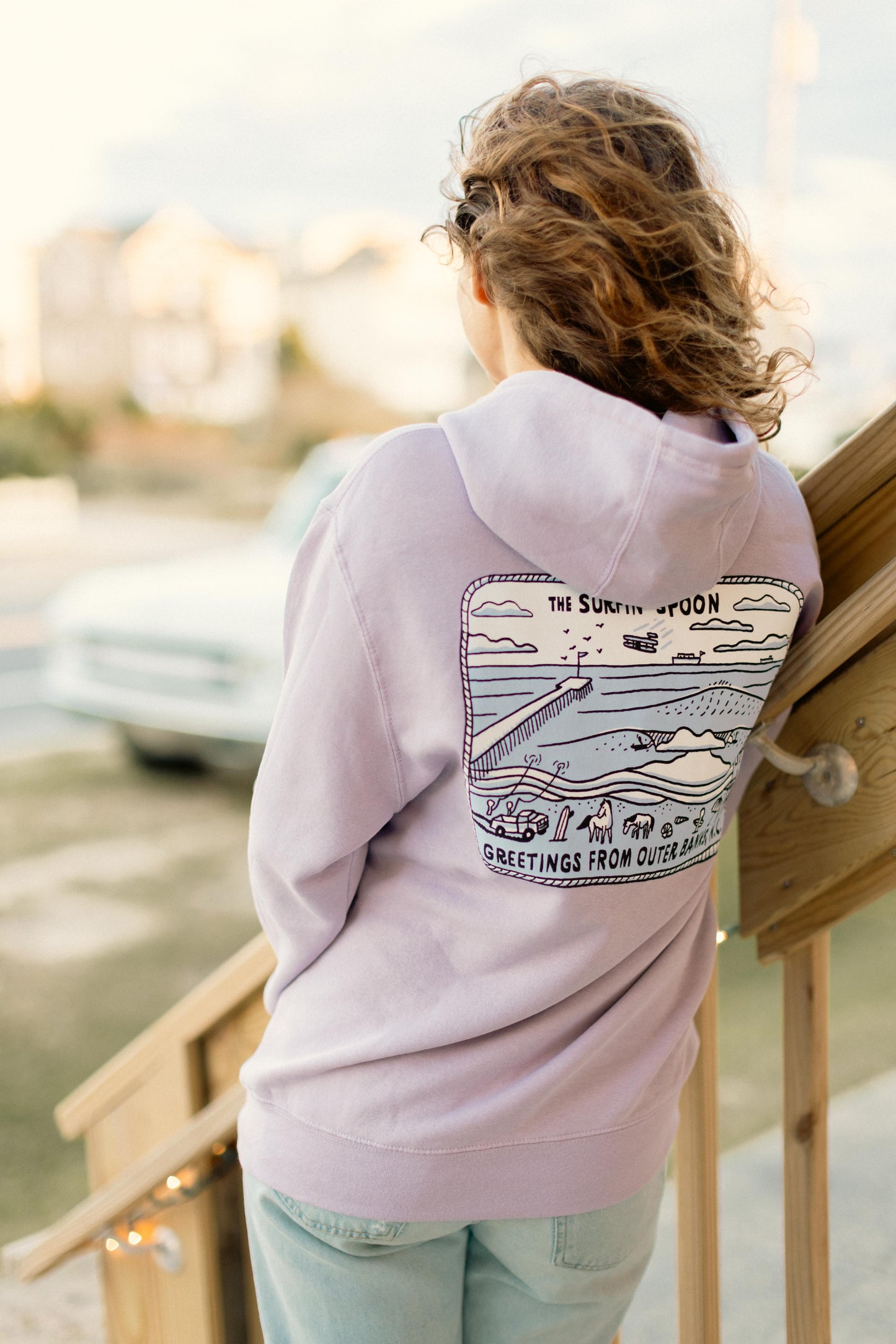 Sebi Postcard Hoodie - Lilac